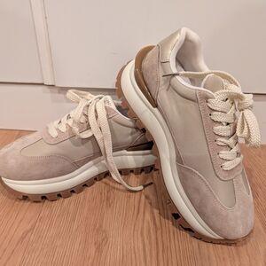 Stylish Beige and White Sneakers